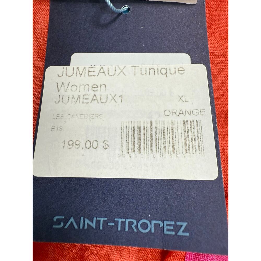 Les Canediers Tunic Dress Orange Pink Vneck SIZE 12‎ - Picture 14 of 14